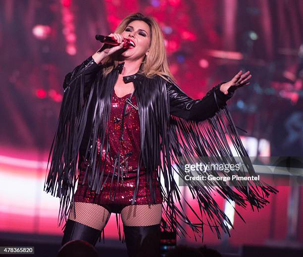 Shania Twain performs in Concert for her "Rock This Country" Tour at Air Canada Centre on June 24, 2015 in Toronto, Canada.