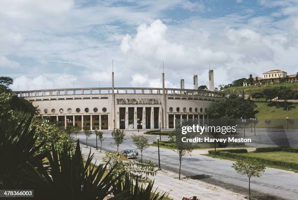 The Estadio Municipal Paulo Machado de Carvalho or Estadio do Pacaembu in Sao Paulo, Brazil, circa 1960.