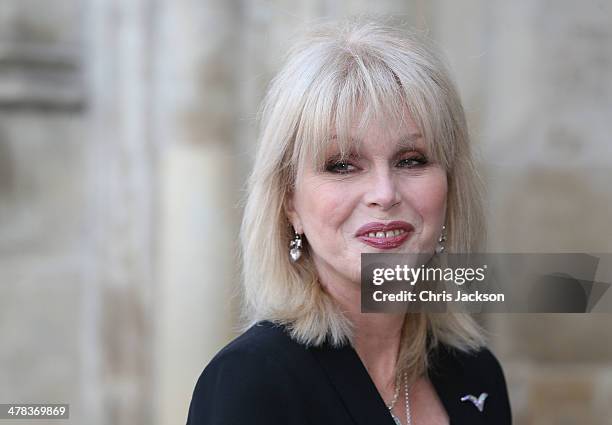 Joanna Lumley attends a memorial service for Sir David Frost at Westminster Abbey on March 13, 2014 in London, England.