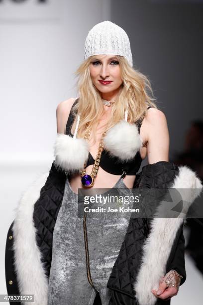 Model walks the runway during Betsey Johnson fashion show part of Style Fashion Week - Day 4 at L.A. Live Event Deck on March 12, 2014 in Los...