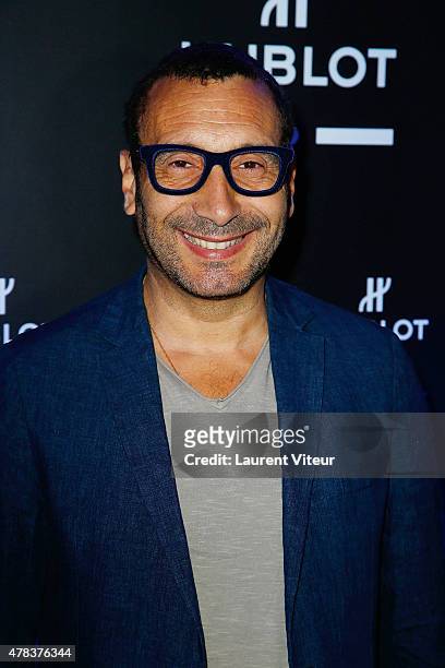 Actor Zinedine Soualem attends the Hublot Blue Coktail at Mr Bleu at Palais de Tokyo on June 24, 2015 in Paris, France.