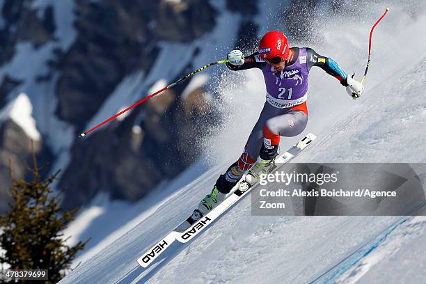 Bode Miller of the USA takes 3rd place during the Audi FIS Alpine Ski World Cup Finals Men's Super-G on March 13, 2014 in Lenzerheide, Switzerland.