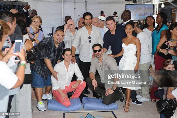 Gabriel Iglesias, Matt Bomer, Adam RodrÃ­guez, Joe Manganiello, Channing Tatum and Jada Pinkett Smith attend Magic Mike XXL cast honored with stars...