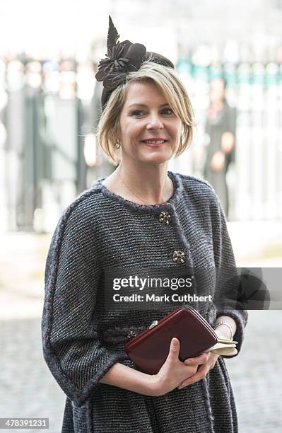 Serena, Viscountess Linley attends a memorial service for Sir David Frost at Westminster Abbey on March 13, 2014 in London, England.