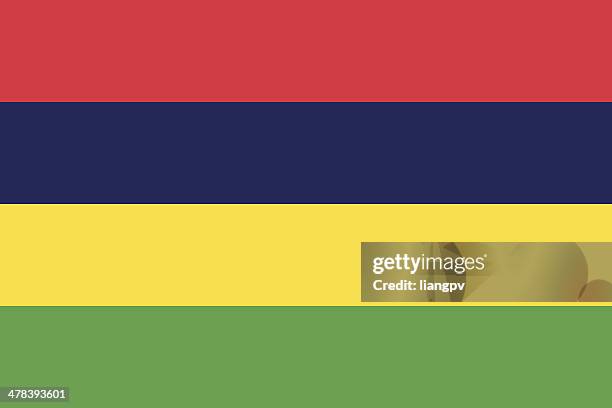 flag of mauritius - mauritius stock illustrations