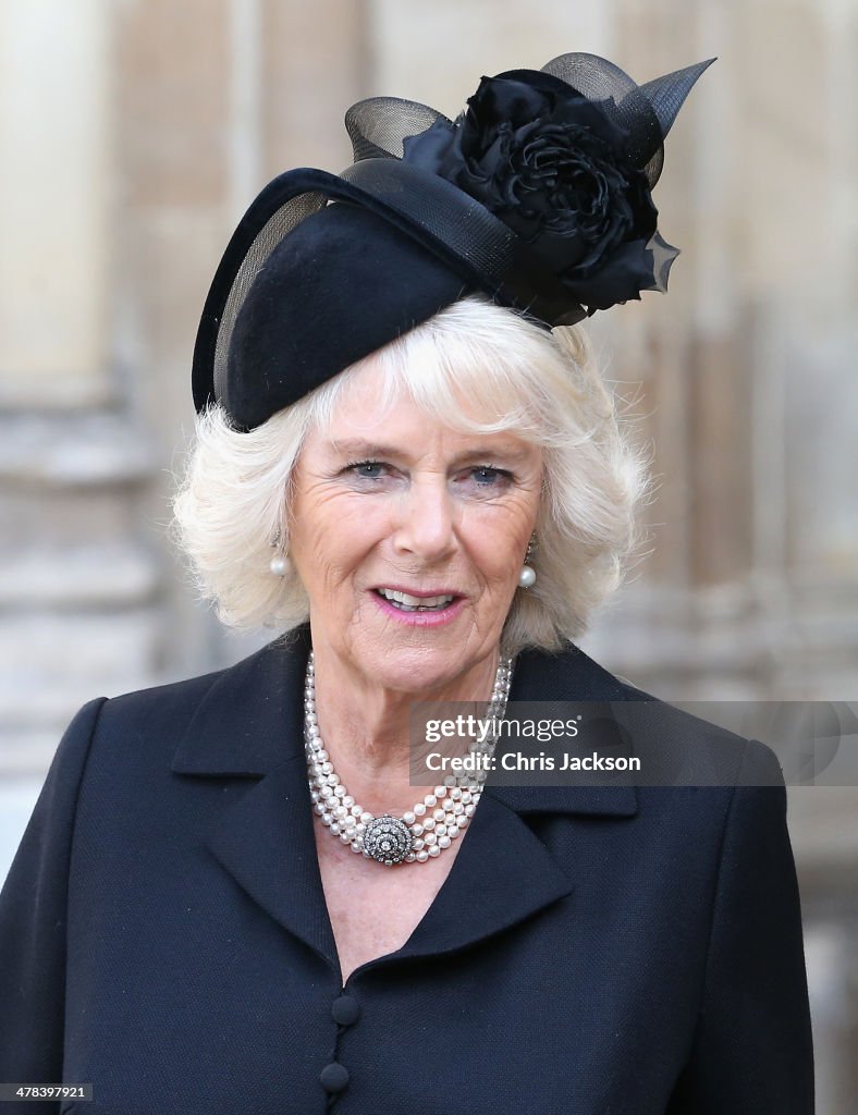 The Prince Of Wales And Duchess Of Cornwall Attend A Memorial Service For Sir David Frost