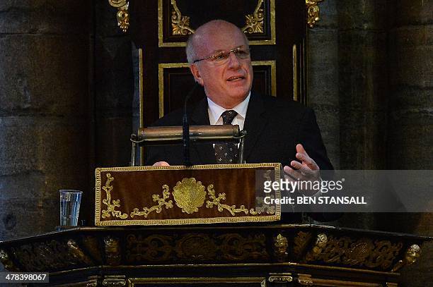 Greg Dyke, Chairman of the English Football Association, during a memorial service for British broadcaster David Frost at Westminster Abbey in...