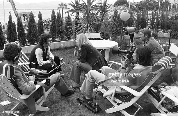 Daniel Duval interviewed by France Roche during the Cannes film festival