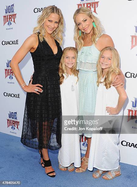 Brittany Daniel, sister Cynthia Daniel, Lauren Gobuzzi and sister Allison Gobuzzi arrive at Crackle Hosts World Premiere Of "Joe Dirt 2: Beautiful...