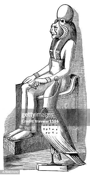 pakhet - egyptian lioness god of war - egyptian god stock illustrations