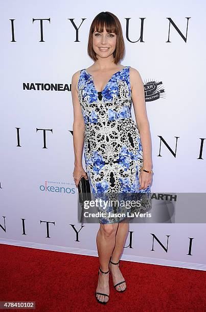 Actress Julie Ann Emery attends the world premiere screening of "Unity" at DGA Theater on June 24, 2015 in Los Angeles, California.