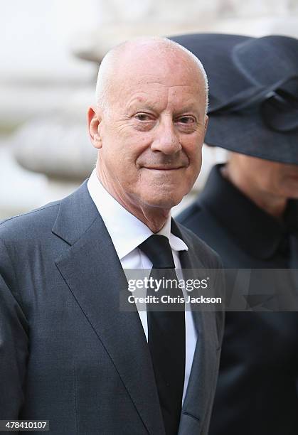 Lord Norman Foster attends a memorial service for Sir David Frost at Westminster Abbey on March 13, 2014 in London, England.