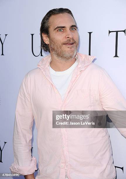 Actor Joaquin Phoenix attends the world premiere screening of "Unity" at DGA Theater on June 24, 2015 in Los Angeles, California.