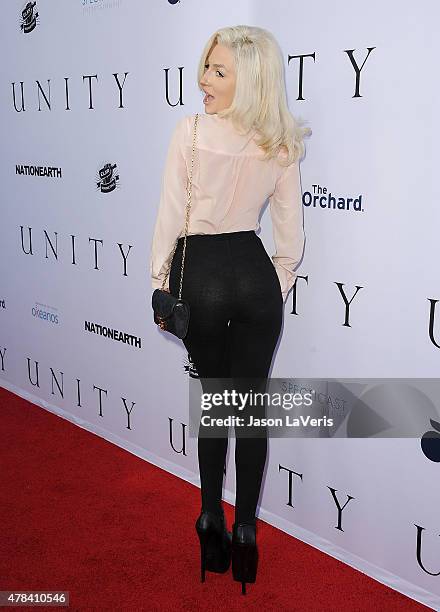 Courtney Stodden attends the world premiere screening of "Unity" at DGA Theater on June 24, 2015 in Los Angeles, California.