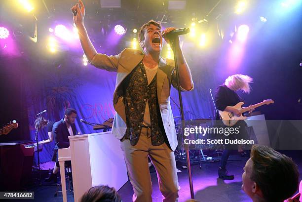 Singer Nate Ruess performs onstage during his record release party at Teragram Ballroom on June 24, 2015 in Los Angeles, California.