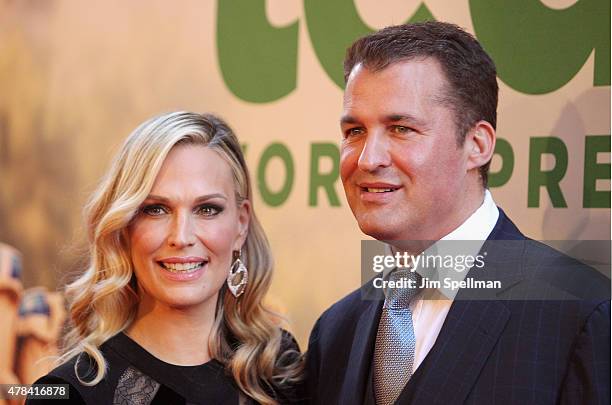 Model/actress Molly Sims and husband Scott Stuber attend the "Ted 2" New York premiere at Ziegfeld Theater on June 24, 2015 in New York City.
