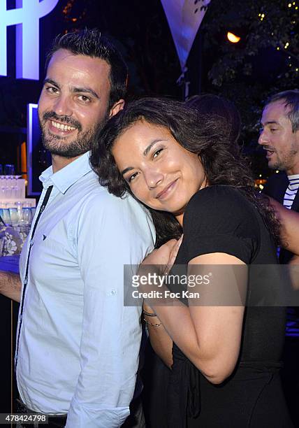 Mathieu Saby and Anais Baydemir attend the 'Hublot Blue' cocktail party At Monsieur Bleu - Palais De Tokyo on June 24, 2015 in Paris, France.