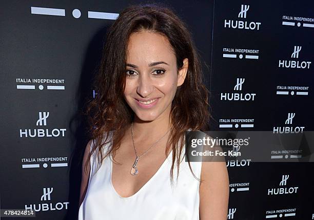 Sanaa Alaoui attends the 'Hublot Blue' cocktail party At Monsieur Bleu - Palais De Tokyo on June 24, 2015 in Paris, France.