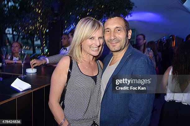 Catherine Delmas and Zinedine Soualem attend the 'Hublot Blue' cocktail party At Monsieur Bleu - Palais De Tokyo on June 24, 2015 in Paris, France.