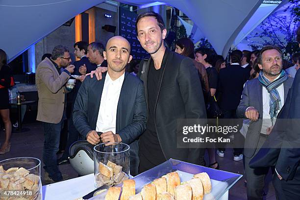 Ramdane Touhami and Patrice Meignan attend the 'Hublot Blue' cocktail party At Monsieur Bleu - Palais De Tokyo on June 24, 2015 in Paris, France.