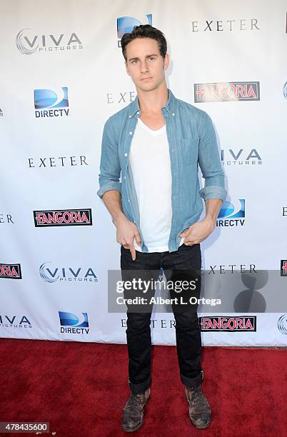 Actor Kelly Blatz arrives for Fangoria Screening And Red Carpet Of "Exeter" held at The Silent Movie Theatre on June 24 2015 in Los Angeles,...