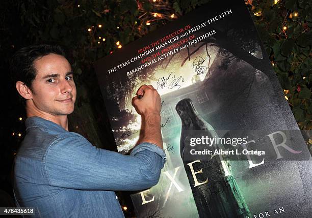 Actor Kelly Blatz arrives for Fangoria Screening And Red Carpet Of "Exeter" held at The Silent Movie Theatre on June 24 2015 in Los Angeles,...