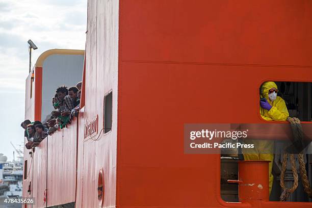 Around 770 African migrants arrived in Palermo aboard on a Norwegian military ship after a rescue mission in the Strait of Sicily. The migrants...