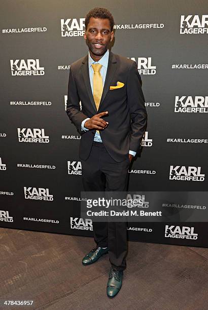 Wretch 32 attends the Karl Lagerfeld European flagship store launch on March 13, 2014 in London, England.