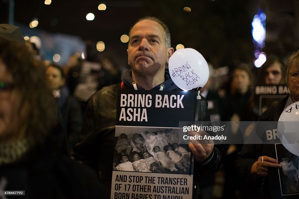 'Bring Back Baby Asha' rally at Federation Square in Melbourne