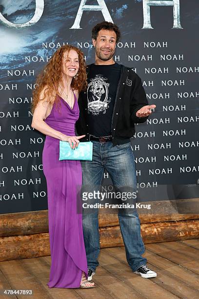 Evil Jared Hasselhoff and Sina-Valeska Jung attend the 'Noah' Germany Premiere at Zoo Palast on March 13, 2014 in Berlin, Germany.