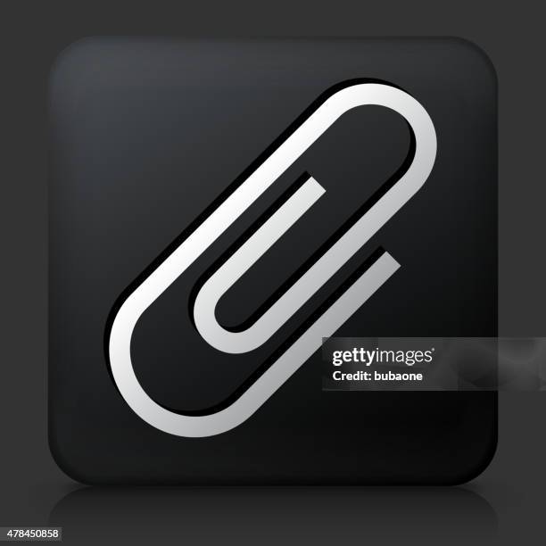 black square button with paper clip - dark empty office stock illustrations