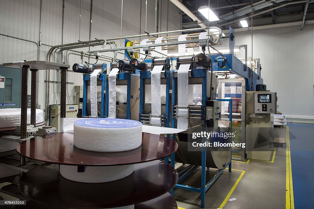 Velcro Machine R. Allen A machine makes spools of Velcro material at the Velcro USA Inc ...