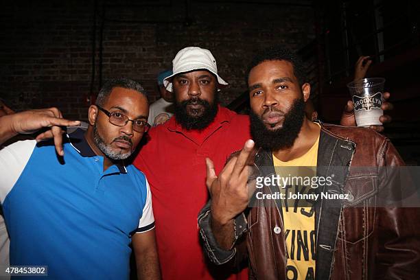 Large Professor, Sean Price, and Pharoahe Monch attend the Pete Rock "P2" Album Release Concert at Brooklyn Bowl on June 24 in New York City.