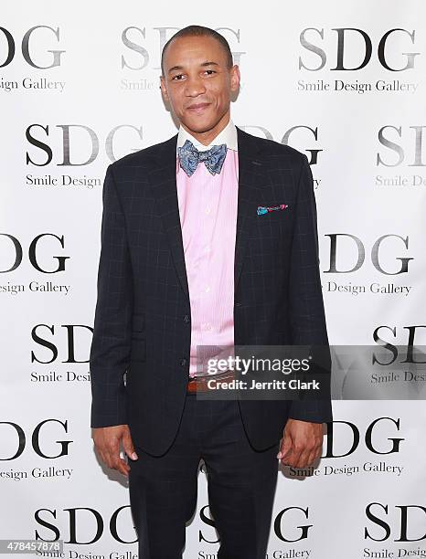 Dentist Lee Gause, Founder of Smile Design Gallery attends Smile Design Gallery's 'The Art Of The Game" Pop Up Art Installation Experience at on June...