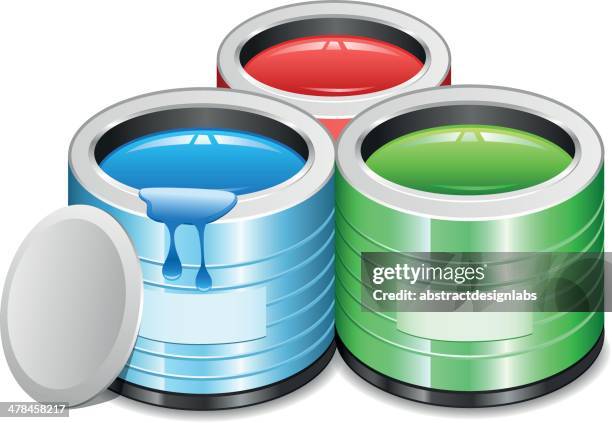 paint tins - paint pot stock illustrations