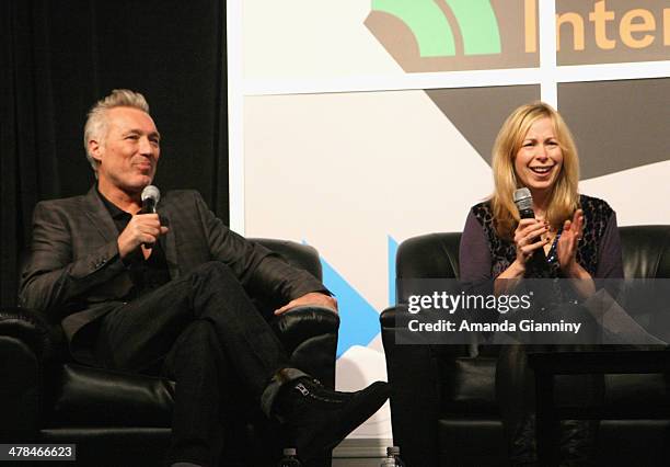 Musician Martin Kemp of Spandau Ballet and author Lori Majewski speak onstage at SXSW Interview: Spandau Ballet during the 2014 SXSW Music, Film +...