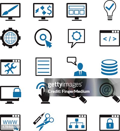 Web development icon set Web development icon set