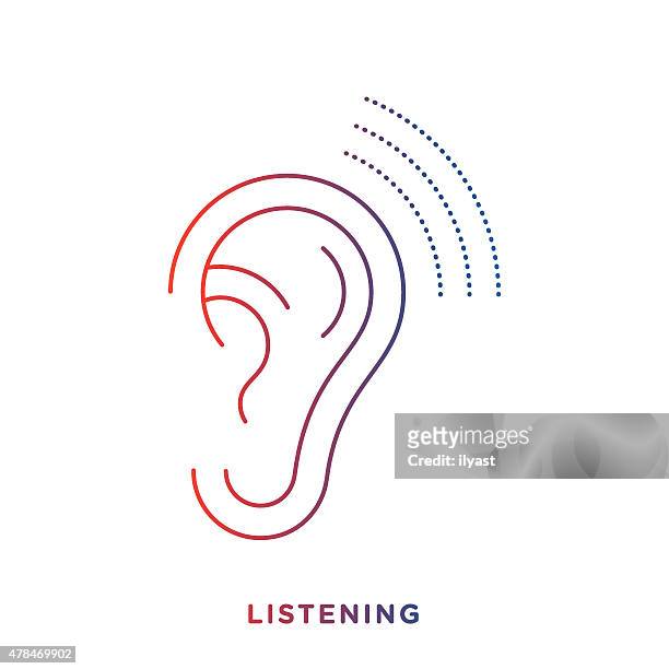 line ear symbol - ear stock illustrations