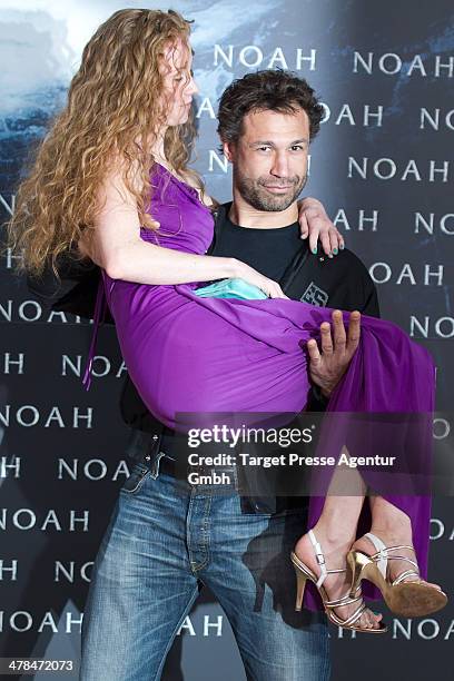 Evil Jared Hasselhoff and Sina-Valeska Jung attend the 'Noah' Germany Premiere at Zoo Palast on March 13, 2014 in Berlin, Germany.