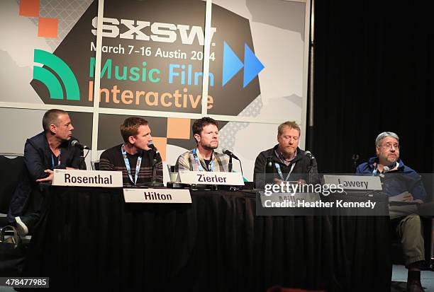 Jay Rosenthal of the National Music Publishers' Association, recording artist Eric Hilton of Thievery Corporation, David Zierler, President of...