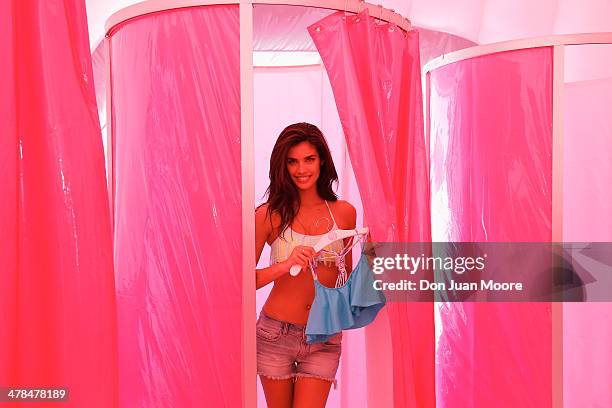 Victoria's Secret PINK Model Sara Sampaio host PINK Nation Spring Break Beach Party on March 13, 2014 in Destin, Florida.