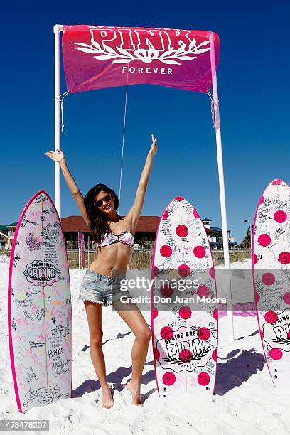 Victoria's Secret PINK Model Sara Sampaio host PINK Nation Spring Break Beach Party on March 13, 2014 in Destin, Florida.