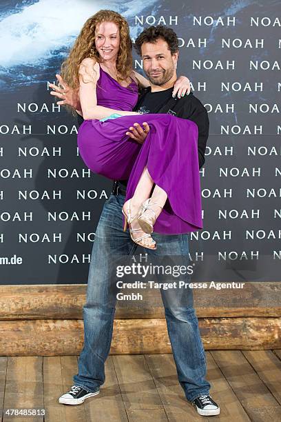 Evil Jared Hasselhoff and Sina-Valeska Jung attend the 'Noah' Germany Premiere at Zoo Palast on March 13, 2014 in Berlin, Germany.