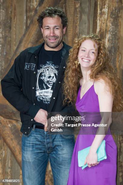 Evil Jared Hasselhoff and Sina-Valeska Jung attend the 'Noah' Germany Premiere at Zoo Palast on March 13, 2014 in Berlin, Germany.