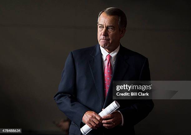 Speaker of the House John Boehner, R-Ohio, holds his weekly on-camera news conference in the Capitol on Thursday, June 25, 2015.