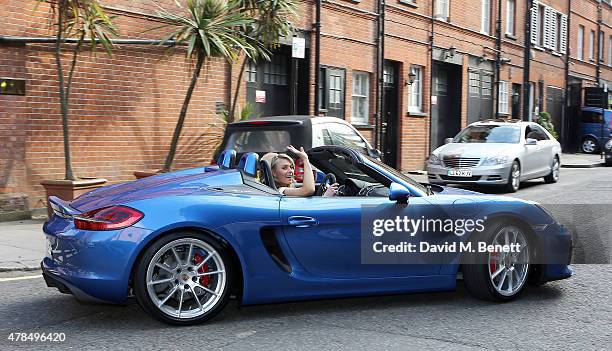 Maria Sharapova drops in at Porsche Mayfair to go for a spin in the UK's only brand new Porsche Boxster Spyder, on her way to the WTA Pre-Wimbledon...