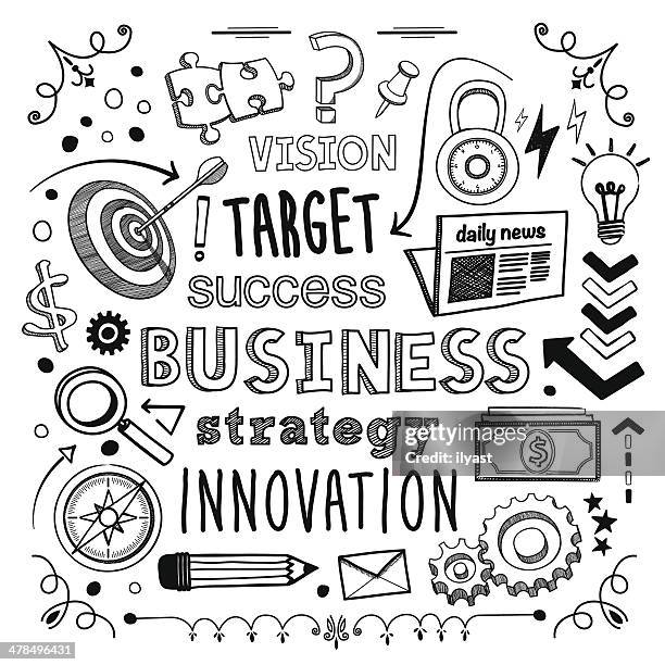 stockillustraties, clipart, cartoons en iconen met business - doodle