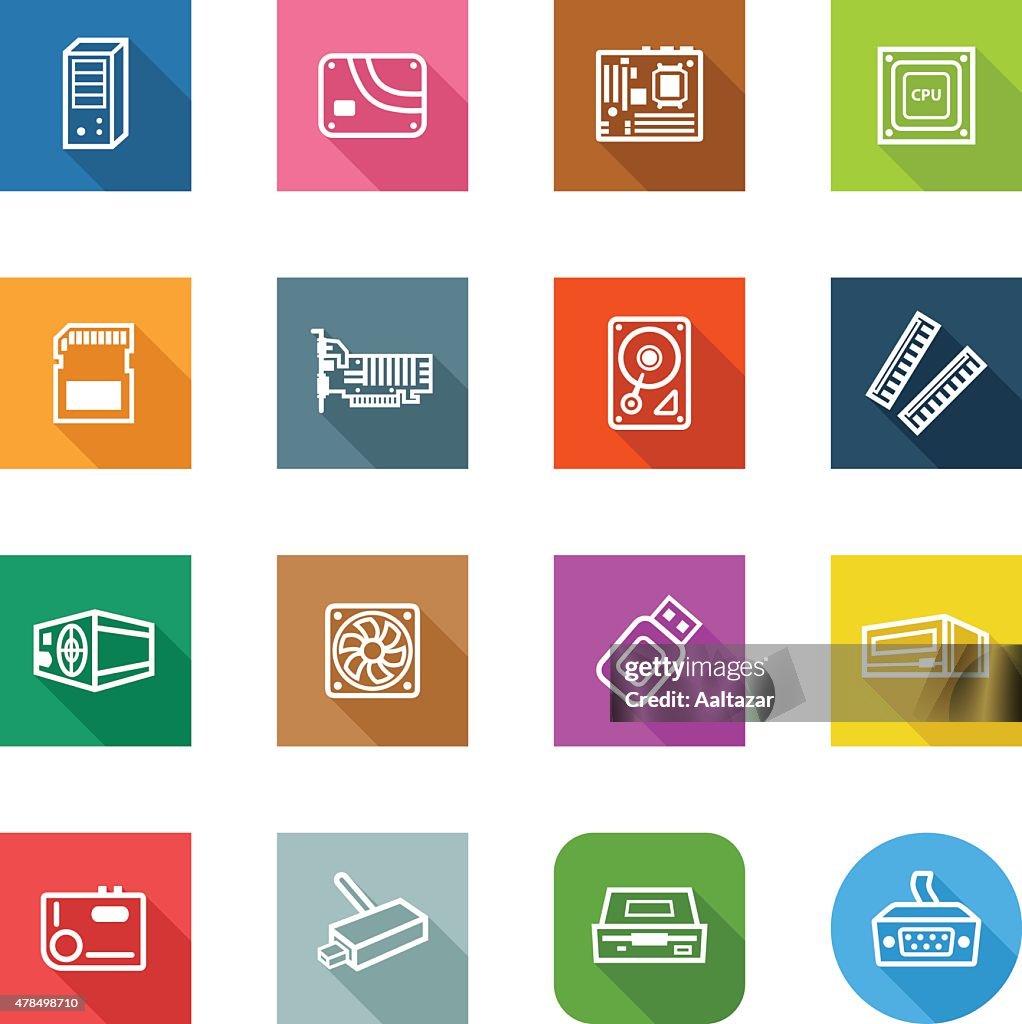 Flat Icons - Computer Components