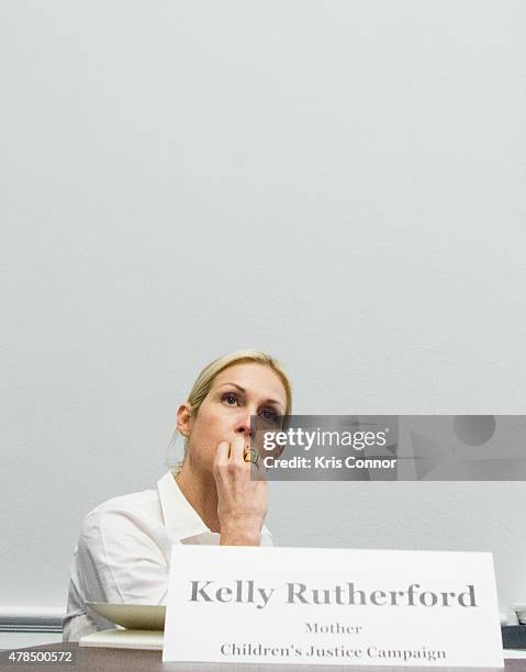 Actress Kelly Rutherford, founder of Children's Justice Campaign, speaks during a Capitol Hill briefing to discuss "the silent suffering of American...