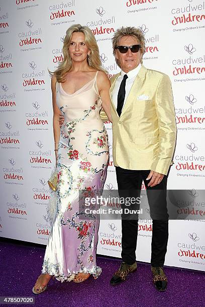 Penny Lancaster and Rod Stewart attend the Caudwell Children's Butterfly Ball at Grosvenor House, on June 25, 2015 in London, England.